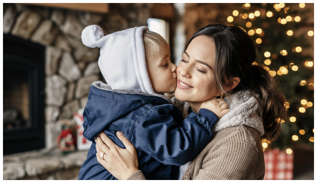 Foto Tocante de Família com Beijos IA