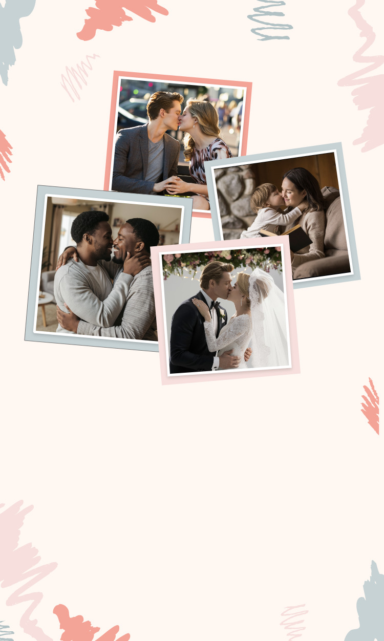 Fotomontagens de Beijos IA